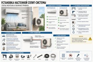 Установка настенной сплит-системы: как проходит монтаж, что важно учитывать и от чего зависит результат